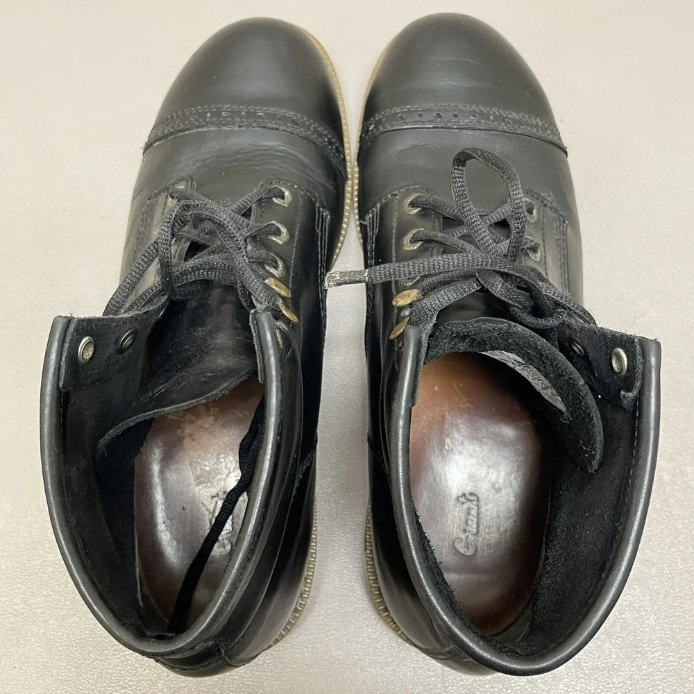 Giant Georgia Dress Boots‎ Men 10.5 W Black Leather Cap Toe Chukka Shoes Lace Up